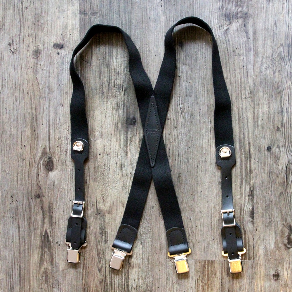 Leather X-Back Suspenders - Axe and Awl Leatherworks - Customizable